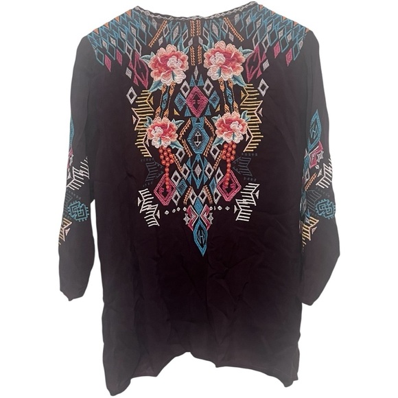 Johnny Was Emmaline Multicolor Embroidered Bohemian Top Size M - Picture 5 of 10
